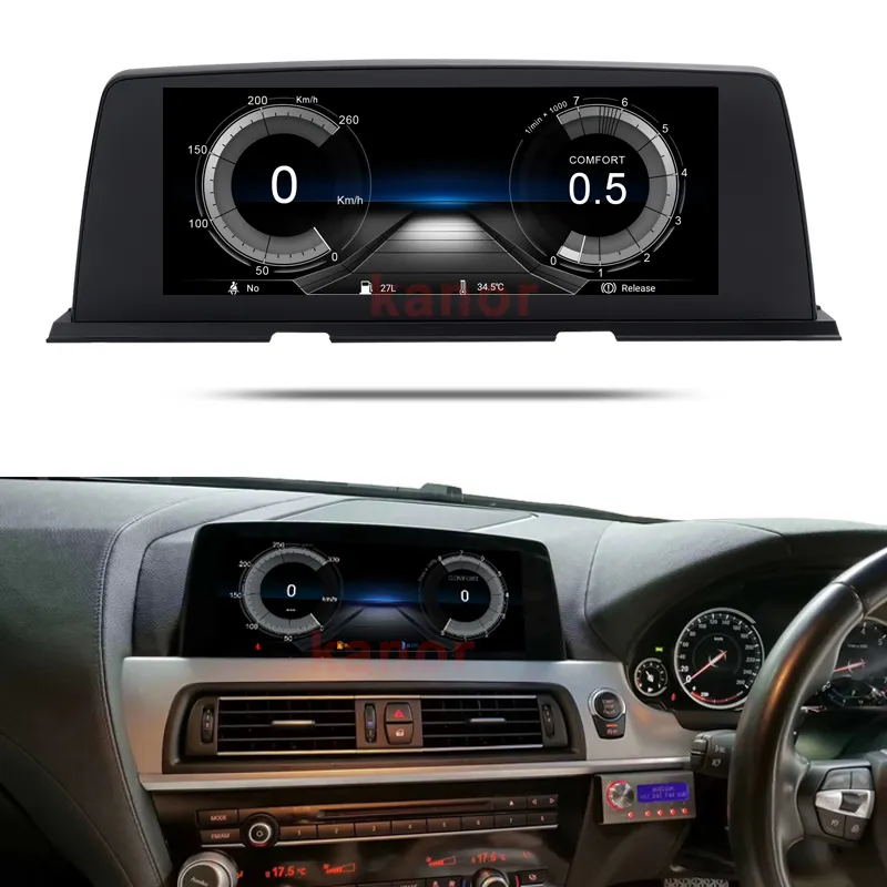 Kanor 10.25 "สำหรับ BMW 6-Series F13 F12 F06 Android 12 8core 4G RAM 64G ROM 1280*480เครื่องเล่น GPS ในรถยนต์ระบบนำทาง GPS