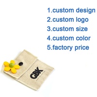 Pochette en lin portable pour bijoux avec impression de logo personnalisée