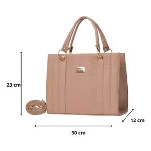 Bolso Tote Casual para Mujer Fana Mabel, Tela de PU con Patrón a Cuadros, Cierre de Botón, Decoración con Borlas, Correa Extraíble, Forma Rectangular - Product Image 3