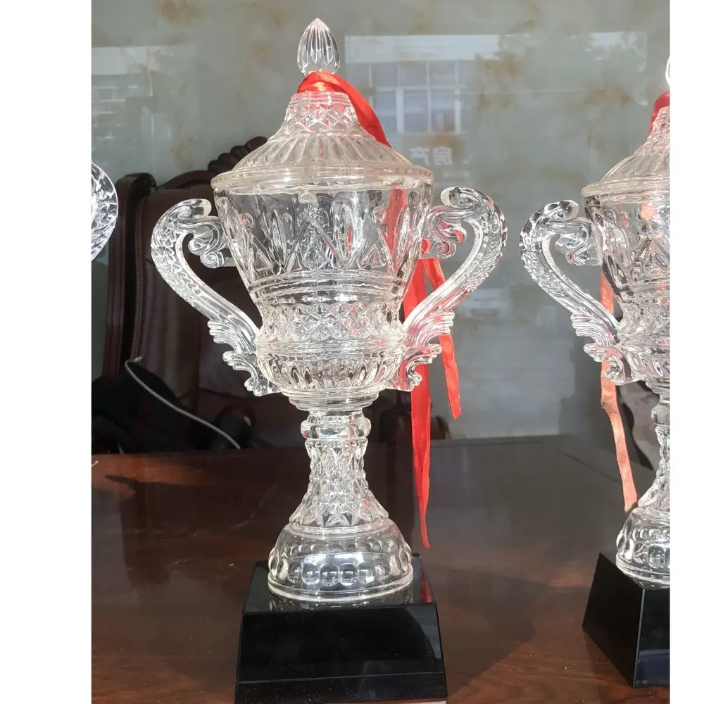 Premi Adl acrilico premi trofeo di cristallo per i premi di trofeo di grande dimensione della coppa del campionato di artigianato di cristallo dipinto Souvenir