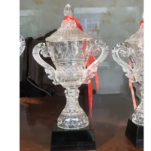 Adl akrilik ödülleri kristal cam kupa ödülleri hatıra boyalı kristal el sanatları şampiyonası fincan büyük boy kupa ödülleri