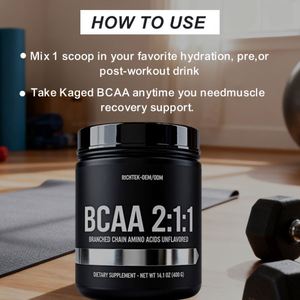 Complément nutritionnel de musculation de haute pureté, matière première, marque personnalisée, poudre de <span class=keywords><strong>BCAA</strong></span> 2:1:1/4:1:1/8:1:1 - Product Image 5
