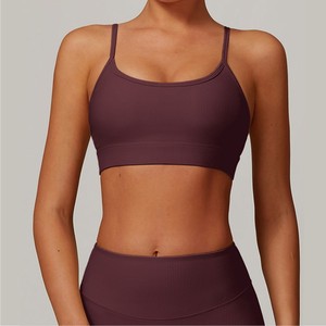Bán Buôn Biểu Tượng Tùy Chỉnh Màu Sắc Thoáng Khí Đào Tạo Phòng Tập Thể Dục Tập Thể Dục Liền Mạch Áo Ngực Rắn Womens Nylon Căng Vải Áo Ngực Thể Thao - Product Image 1
