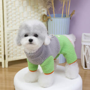 Manteau d'hiver épaissi en polaire pour chien, conception 4 pattes, écologique, respirant, chaud, couleur unie, broderie mignonne <span class=keywords><strong>de</strong></span> dessin animé, avec anneau <span class=keywords><strong>de</strong></span> laisse - Product Image 6