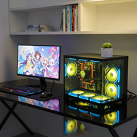 PCOOLING Factory Custom Logo Pc Case Gaming Computer con vidrio templado M-Atx Tower Pc Case para escritorio