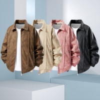 Blouson Bomber Homme Décontracté Hiver Imperméable Moto en PU Tendance Col Revers Personnalisé Grande Taille Chaud Coupe-Vent