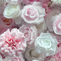 Panneau mural floral artificiel en soie rose 5D fait main pour mariage, fête de remise de diplôme, photographie