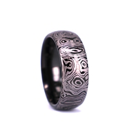 Kunden spezifische einzigartige Mokume Design Wolfram Ehering für Männer Mode Ringe