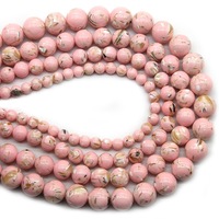 Perles rondes en turquoise de 4 à 12 mm, modèle Tactful 0268, pour la fabrication de bracelets, colliers et bijoux.
