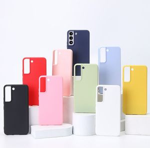 เคสโทรศัพท์ซิลิโคน TPU สีลูกกวาดแบบนิ่มบางเฉียบสำหรับ <span class=keywords><strong>Samsung</strong></span> S21 Plus S22 S23 Ultra S24 Plus S25 สีดำด้าน - Product Image 1