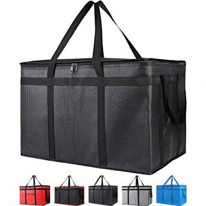 Custom Wholesale Red Non Woven 79L 58X35x38cm Large Insulated Pizza Food Delivery Thermal Cooler Bag - Product Image 6