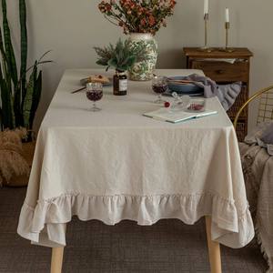 Tovaglia di cotone con bordo arruffato <span class=keywords><strong>per</strong></span> la casa in stile Vintage decoro di buona qualità fabbrica di alta qualità all'ingrosso personalizzato a buon mercato - Product Image 5