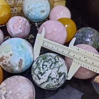 Esfera de Cuarzo Rosa y Ágata Musgosa de Materiales Naturales para Decoración Feng Shui, Venta al Por Mayor