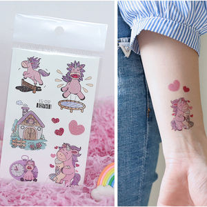 Autoadesivo del tatuaggio temporaneo dell'<span class=keywords><strong>unicorno</strong></span> di scintillio per il tatuaggio impermeabile della stella della luna del tatuaggio della ragazza dei bambini - Product Image 2