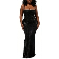 Robe longue sirène moulante à sequins et bretelles fines pour femme, idéale pour les soirées formelles - Collection Sehe Fashion