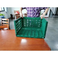 Caisse de rangement pliable ventilée en plastique de qualité alimentaire 600x500x340mm, caisse en maille PP pour le stockage des fruits et légumes