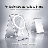 Étui à cartes magnétique avec miroir 2 cartes 180 °   Support pliable pour téléphone iPhone 18 Pro Max, accessoires pour téléphones portables, vente en gros