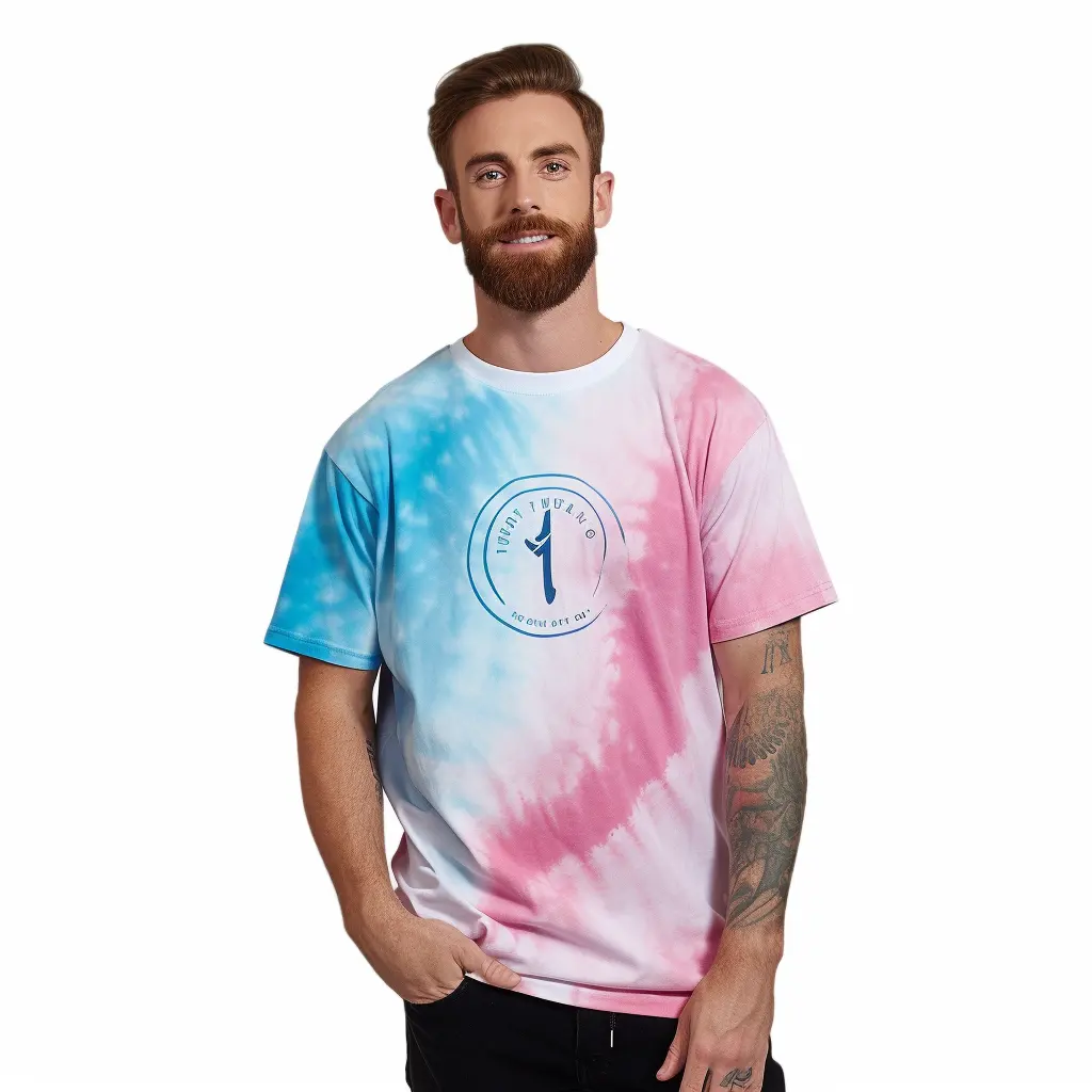 100% Pre-shrunk Cotton Tie Dye T Shirt Custom Design Garment Dye T-shirt For Adults