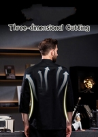 Uniforme de chef d'hôtel avec impression de logo personnalisé, veste de chef à manches longues, veste de chef de restaurant, veste de chef de boulangerie, vêtements de cuisine respirants