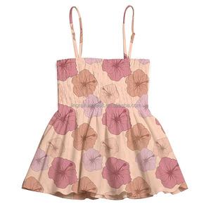 Nuovo Arrivo: Top da <span class=keywords><strong>Donna</strong></span> a Tema Hawaii con Spalline Sottili Regolabili, in Seta di Latte, Senza Maniche, con Gonna Smockata - Product Image 2