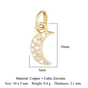 18K mạ vàng Tự Làm Bộ sét màu xanh mắt Mặt dây chuyền chéo sao trăng túi quyến rũ Vòng đeo tay Zircon Phụ kiện đồng thau cho trẻ em Quà tặng - Product Image 5