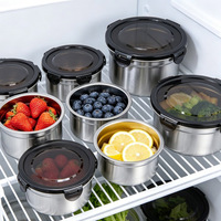 Boîte à lunch hermétique à double étage en acier inoxydable de qualité alimentaire avec compartiments pour les voyages
