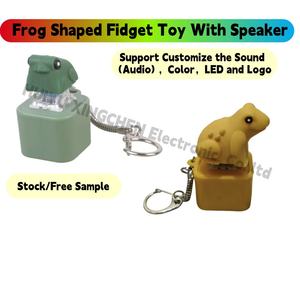 Llavero de Navidad con Sonido de Rana <span class=keywords><strong>Coqui</strong></span>, Juguete Sensorial Antiestrés, Personalizable al por Mayor, Impermeable, con Forma de Rana Amarilla - Product Image 2