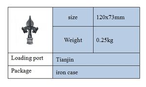 Componentes de repuestos de hierro forjado de 113x65mm Elementos forjados <span class=keywords><strong>Piki</strong></span> para valla de puerta - Product Image 2