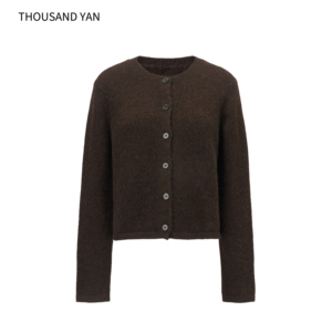 <span class=keywords><strong>Cardigan</strong></span> en mélange de laine d'alpaga pour femme, col rond, tricoté, boutonné, doux, chaud, manches longues, coupe courte, <span class=keywords><strong>marron</strong></span> <span class=keywords><strong>foncé</strong></span> - Product Image 1