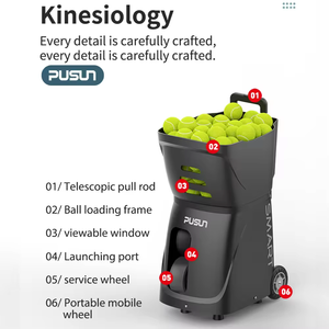 Máquina lanzapelotas de <span class=keywords><strong>tenis</strong></span> portátil profesional PUNSUN ABS con capacidad para 100 pelotas para entrenamiento - Equipo de <span class=keywords><strong>tenis</strong></span> esencial - Product Image 6