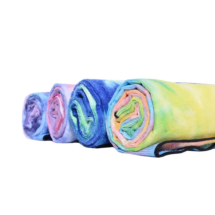 customized tie dye yoga towel super dry sweat absorbing towel microfiber gym towel