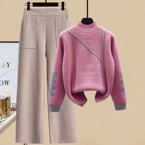 Bộ áo len chui đầu mùa thu đông nữ thiết kế kiểu dáng lười, quần len dày cạp cao tôn dáng, kiểu dáng nhỏ gọn. - Product Image 4