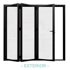 Portes et fenêtres accordéon pliantes en alliage d'aluminium insonorisées de luxe pour entrée de salle de bain de centre commercial - Product Image 3