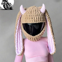 Gorros de Ganchillo Hechos a Mano con Dibujos Animados de Moda para Chicas, Adorable Funda Protectora de Felpa para Casco de Motocicleta, Moda Transfronteriza Personalizable