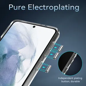 Étuis de téléphone portable PC antichoc fantaisie transparents pour Samsung Galaxy S22 & iPhone Sangle détachable en gros disponible