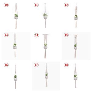 Macramé para Decoración del Hogar, Interior/Exterior, Colgadores de Plantas de Cuerda de Algodón Multiforma, <span class=keywords><strong>Macetero</strong></span> Colgante Decorativo, Soporte Vertical para Macetas - Product Image 4