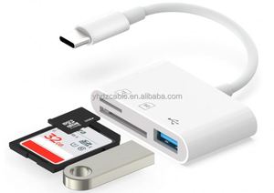 ฮับแปลงพอร์ต 3-in-1 แบบ Type-C/Micro USB เป็น USB-A OTG พร้อมช่องอ่านการ์ด TF/SD สำหรับแล็ปท็อป - Product Image 3
