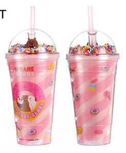 Bình nước nhựa mùa hè 500ml họa tiết hoạt hình Kuromi Stitch Cinnamoroll dành cho nữ, có ống hút và nắp vòm - Product Image 6