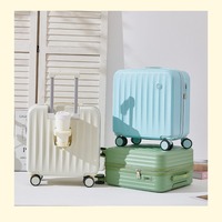 Petite valise à roulettes en ABS avec cadenas à combinaison, unisexe, légère, 18 pouces, bagage cabine, serrure TSA, étanche, ultra-légère, mignonne