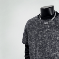 Felpa Pullover Unisex a Doppio Strato con Effetto Strappato, Stile Streetwear Scuri Tonalità, Vestibilità Rilassata, Maniche Lunghe, per Inizio Autunno, Stile Old Money