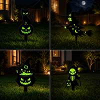 Décorations d'Halloween phosphorescentes pour jardin : panneaux, citrouilles, maisons hantées, squelettes, pierres tombales, écrevisses pour pelouse et allées extérieures