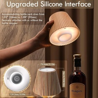 Lampe de table à intensité variable en forme de bouteille de vin, kit de montage bouchon de bouteille, rechargeable, imitation bois, veilleuse décorative pour restaurant et maison