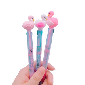 かわいいフラミンゴ漫画シリコンプレス<span class=keywords><strong>3</strong></span>色ボールペン筆記ボールペン学校事務用品送料無料 - Product Image 1