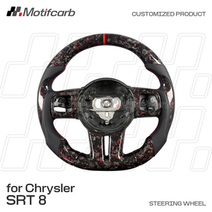 Volante de coche de fibra de carbono forjado rojo personalizado para Jeep Grand Cherokee SRT8 y Chrysler 300 SRT8 2011 2012 2013 2014 2015 - Product Image 2