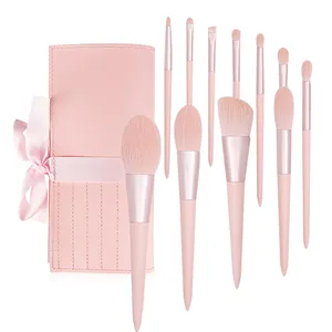 New Trend ing Tragbare OEM Make-up Pinsel hochwertige rosa Make-up Pinsel Vegan Cruelty Make-up Pinsel mit Tasche