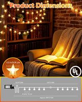 Guirlande lumineuse à 100 LED en forme d'étoiles de cristal, 33 pieds, étanche, pour jardin, intérieur/extérieur, mariage, fête, arbre de Noël, Nouvel An