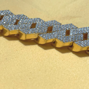 Luxury Round Cut Moissanite Cuban Link Bracelet Crafted in 925 Sterling <b>Silver</b> <b>for</b> Fashion Forward <b>Men</b> and Women - Product Image 4