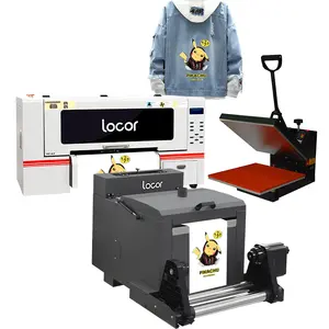 Locor 30 سنتيمتر المزدوج xp600/I3200 A3 DTF طابعة مباشرة لتصوير طابعة مع تهز مسحوق آلة لا قطع للموزع