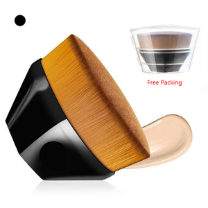 Custom Logo Flat <b>Foundation</b> Brush Brown Hair Portable Single Makeup Brush - Product Image 2