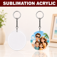 Porte-clés en acrylique transparent de forme irrégulière, personnalisable par sublimation, écologique, durable, léger, pour usage extérieur